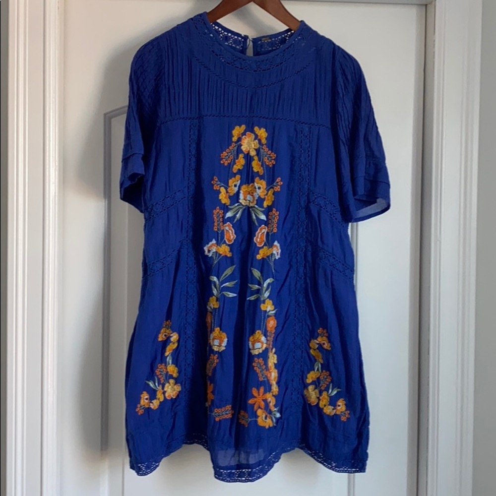 Free People embroidered boho mini dress